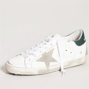 Size 37 Golden Goose Superstar sneakers. White/Dark Green.